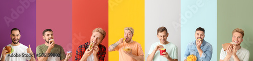 Set of handsome young men e...