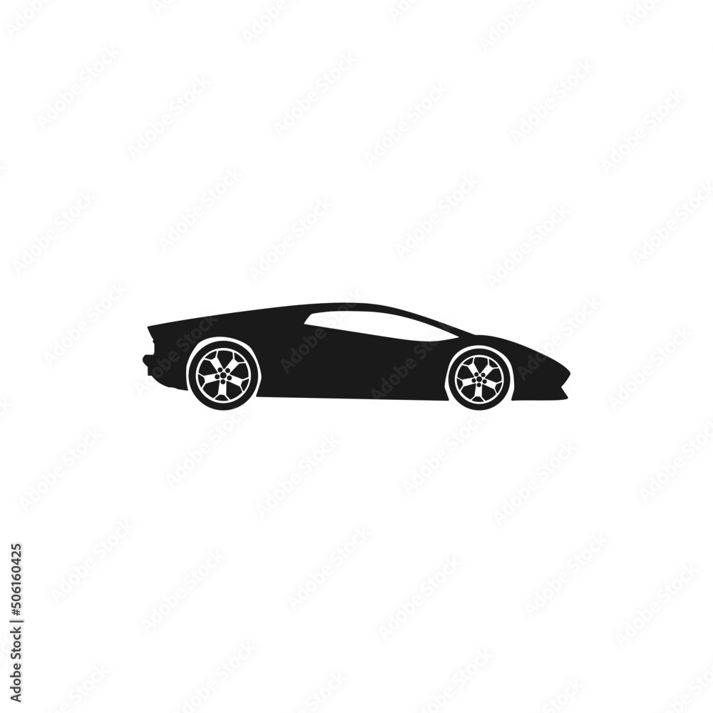 The Best Sports Car High Speed Illustration. Best Sports Car Silhouette High Speed Vector Black