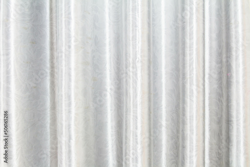 Texture white silk curtain. Art background and decoration.