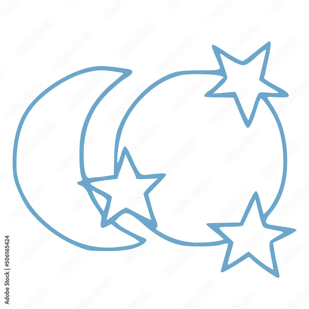 simple illustration of moon , sun and stars simple illustration of moon , sun and stars