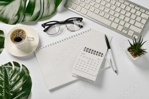 Modern keyboard, calendar, ...