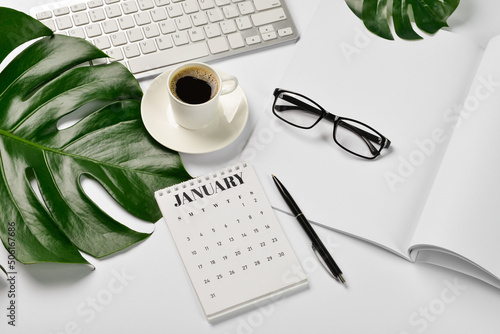 Modern keyboard, calendar, ...
