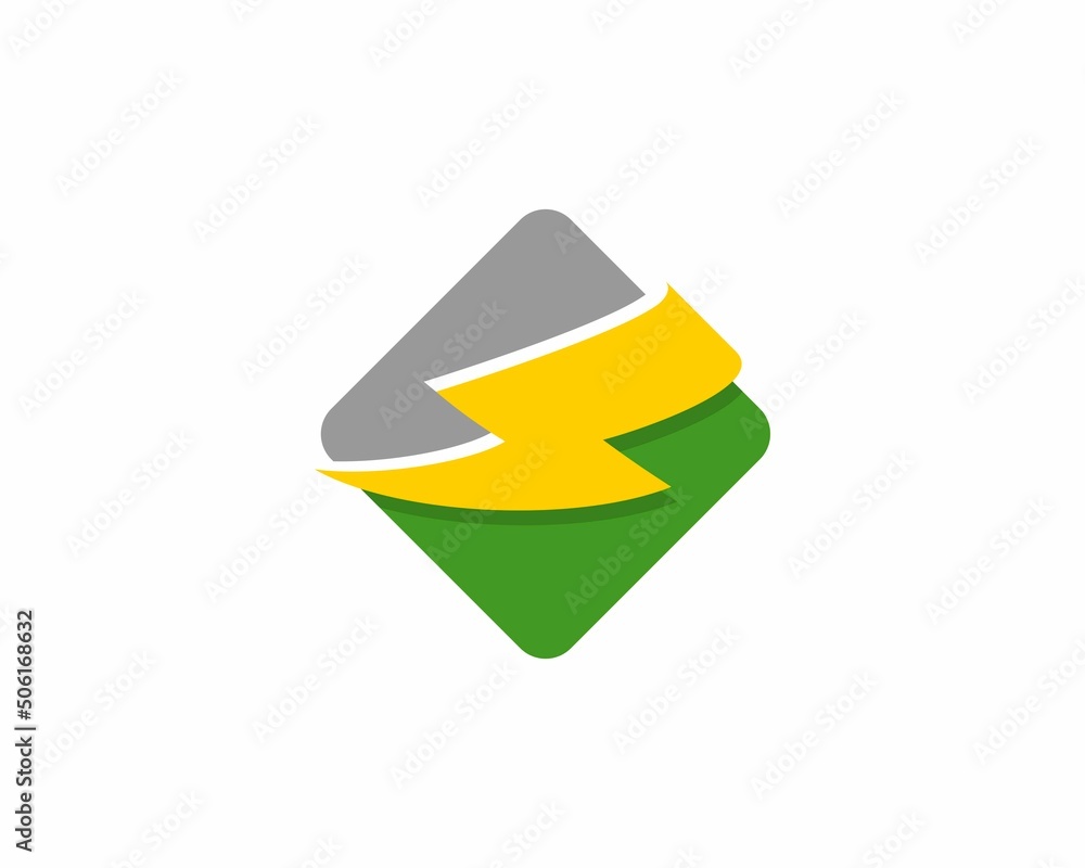 Electricity in the square shape logo Electricity in the square shape logo