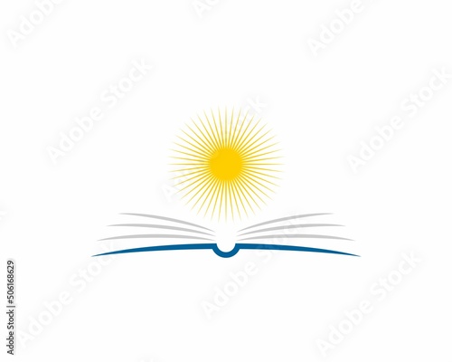 Sunrise on the open the book logo