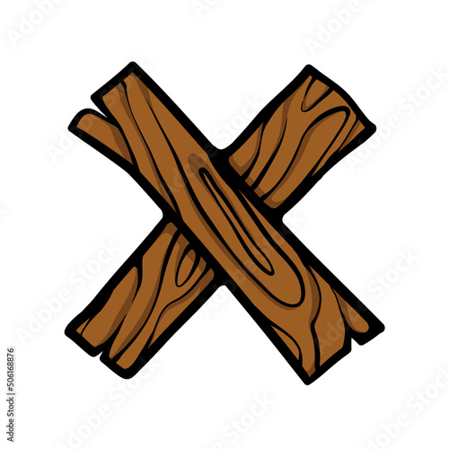 Wooden X sign vector illustration