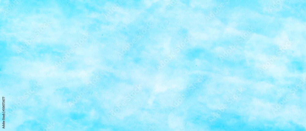 Abstract watercolor painting blue sky and beautiful cloudscape for background, white cloud detail in blue sky vector illustration background with copy space for text design, greeting card, template.