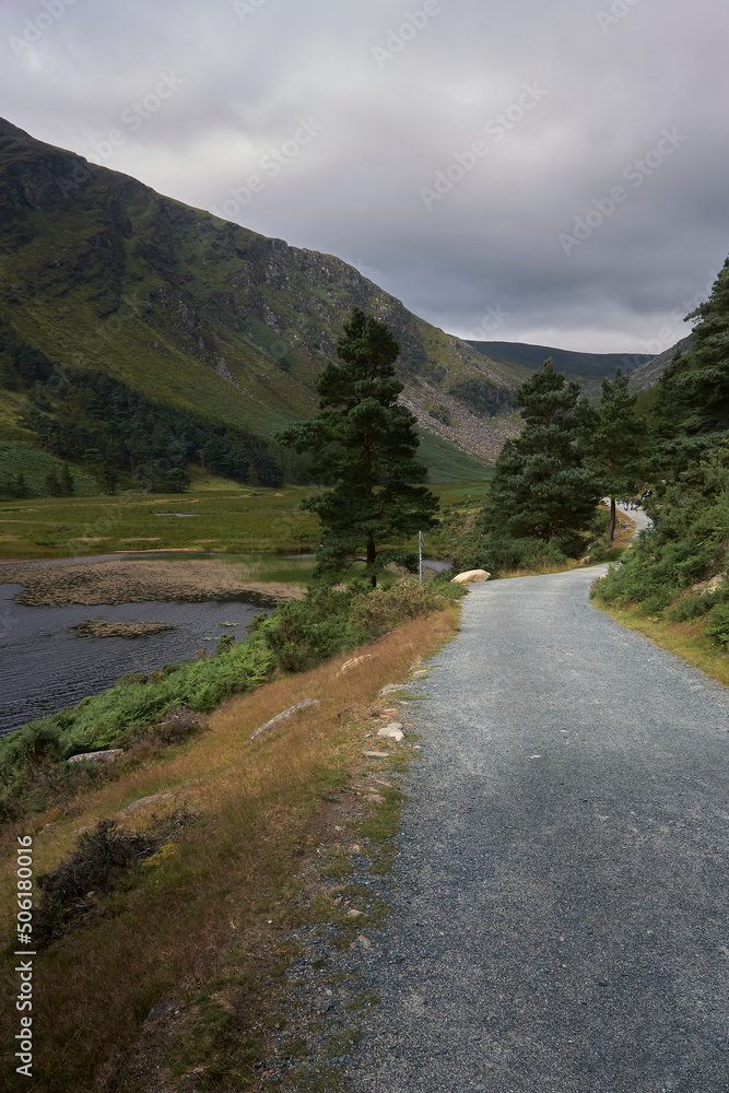 View of the Glendalough lake in the Wicklow mountains national park in Ireland. View of the Glendalough lake in the Wicklow mountains national park in Ireland.