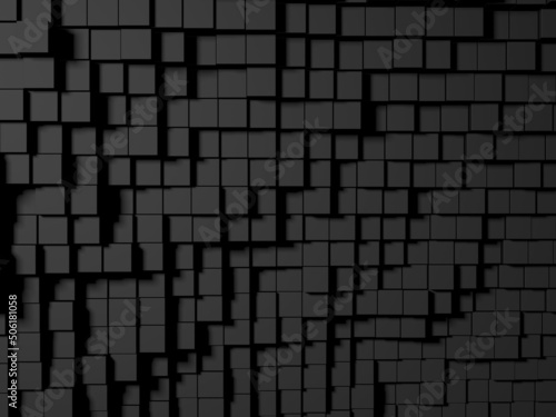 Fototapeta Naklejka Na Ścianę i Meble -  Abstract Dark Cubes Futuristic Design Background