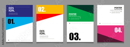 Modern geometric office business poster background vector collection. Presentation report banner, magazine, social media, creative album, art cover editable layout template.