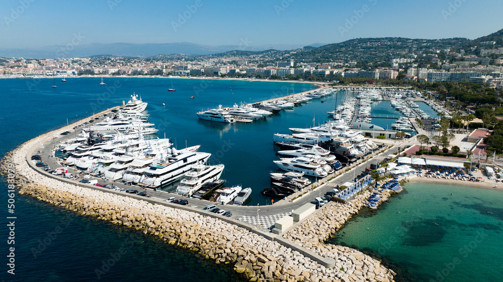 Aerial view at Cannes on a sunny afternoon