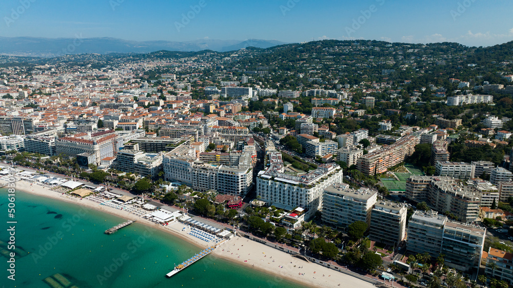 Aerial view at Cannes on a sunny afternoon