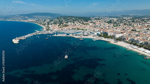 Aerial view at Cannes on a sunny afternoon