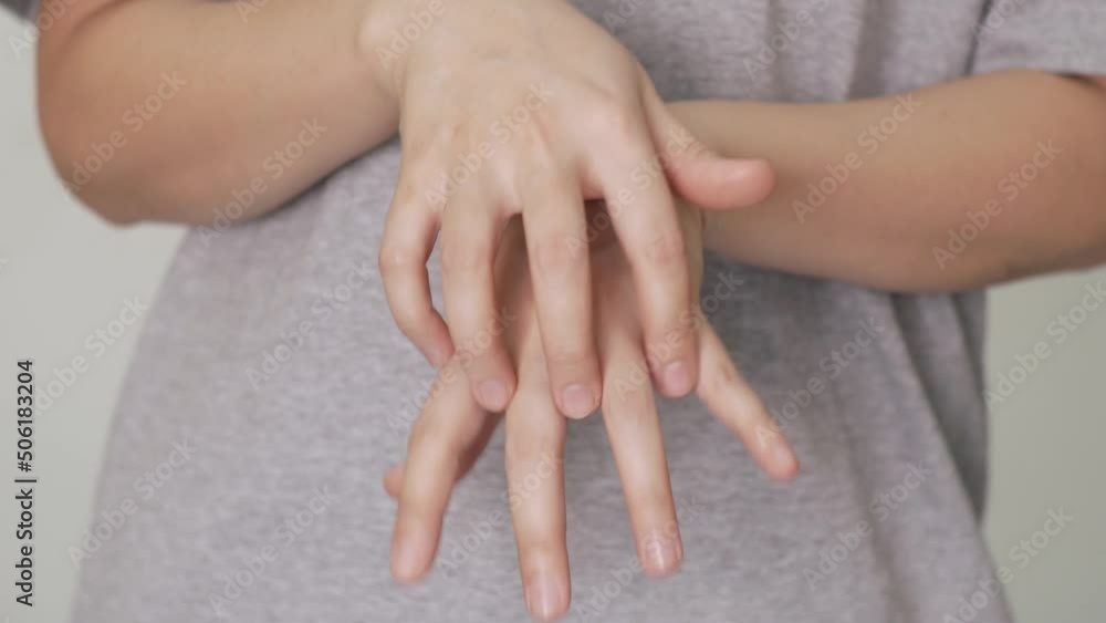Hand Scabbling Hand is scratching another hand Scabies, itch, mange, skin diseases ...