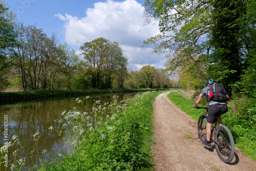 Bicycle along the Loing canal in the French Gatinais Regional Nature Park