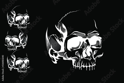 tribal skull tattoo