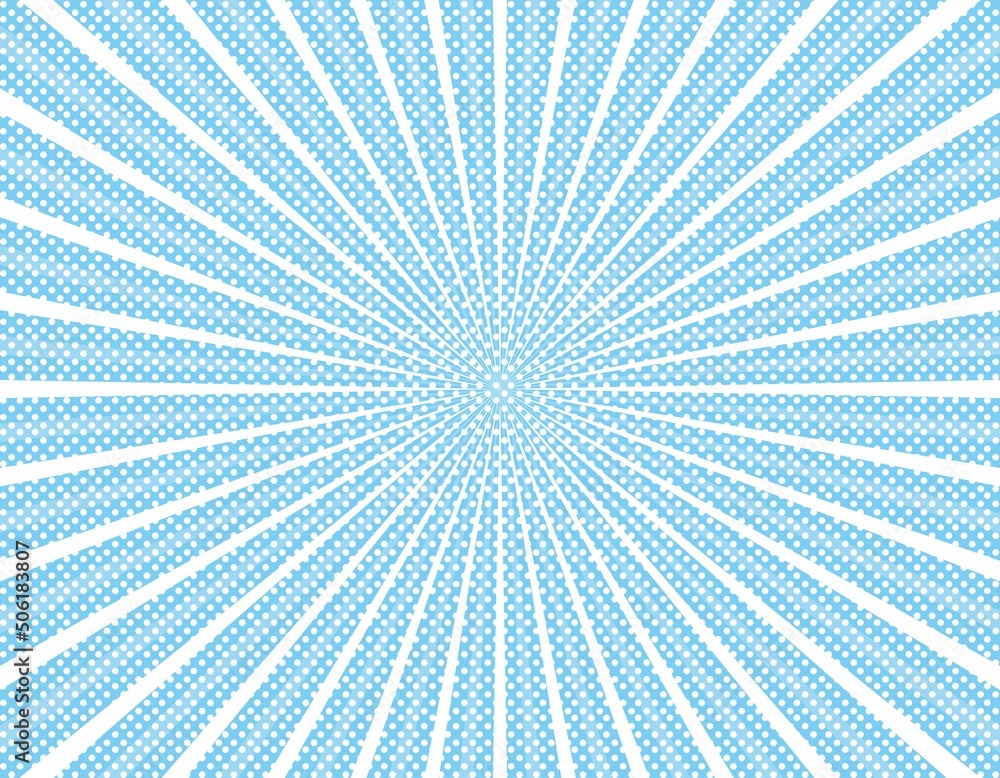 Obraz premium 集中線 余白 スペース 青色 水色 水玉