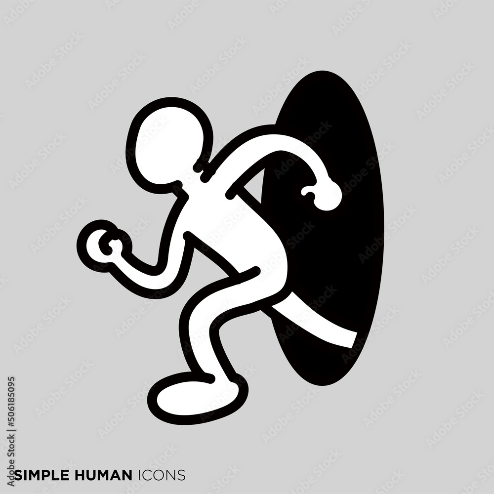 シンプルな人間のアイコンシリーズ 「飛び出る人」 シンプルな人間のアイコンシリーズ 「飛び出る人」