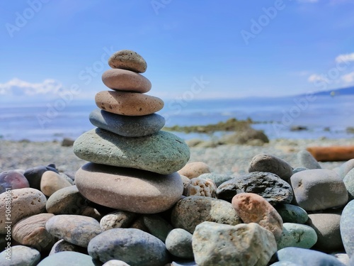 Pebble stack on the beach