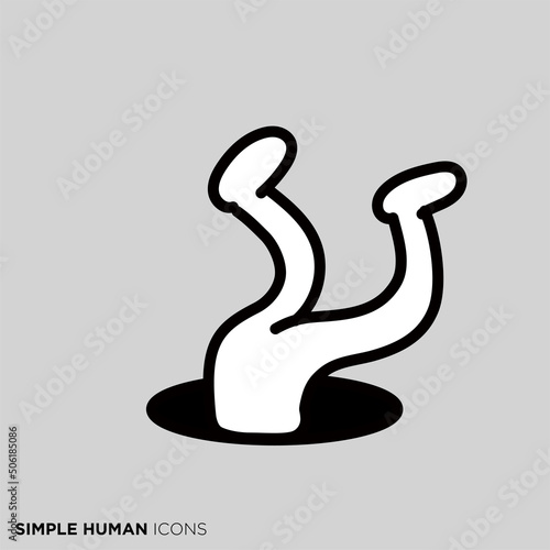 シンプルな人間のアイコンシリーズ　「穴に落ちる人 」