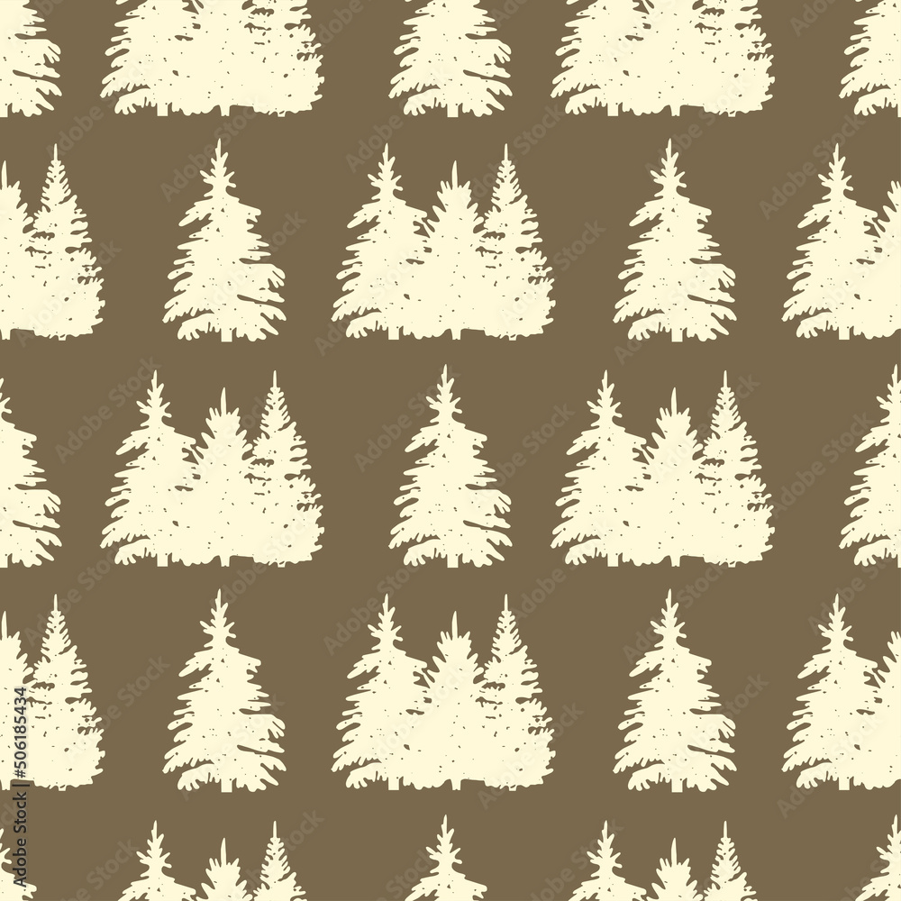 Christmas trees seamless pattern vector silhouette gold. Christmas trees seamless pattern vector silhouette gold.