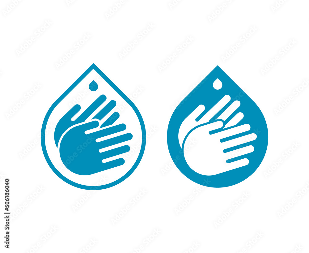Water Drop Hand Washing Logo Design Vector Icon Illustration Water Drop Hand Washing Logo Design Vector Icon Illustration