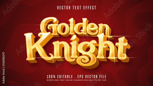 Golden knight 3d editable text effect font style