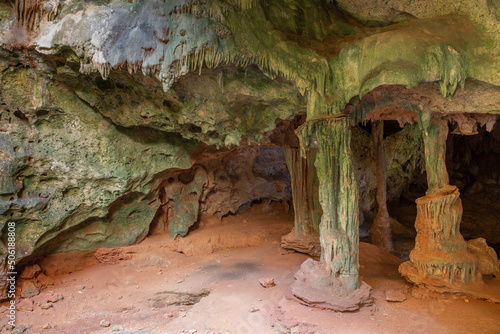 Photography unique stalactite cave cuba