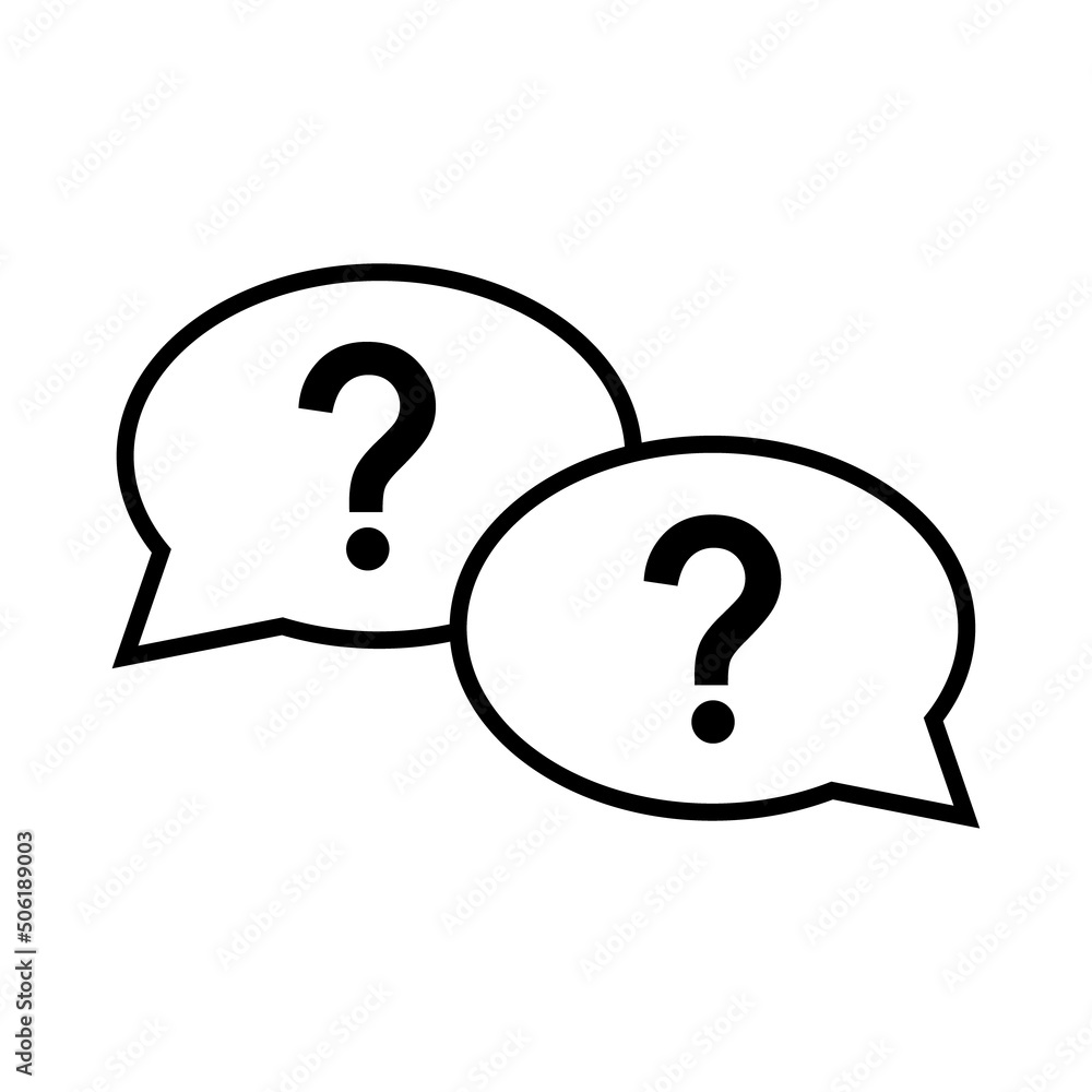 Question icon mark, help or ask bubble graphic symbol, web faq vector illustration Question icon mark, help or ask bubble graphic symbol, web faq vector illustration