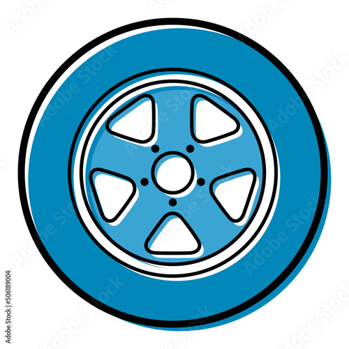 Auto car wheel icon, vehicle tire rim symbol, automotive race sport sign vector illustration