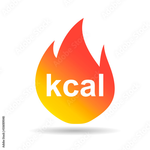 Calories healthy diet icon shadow, nutrition food low sign, kcal zero web vector illustration
