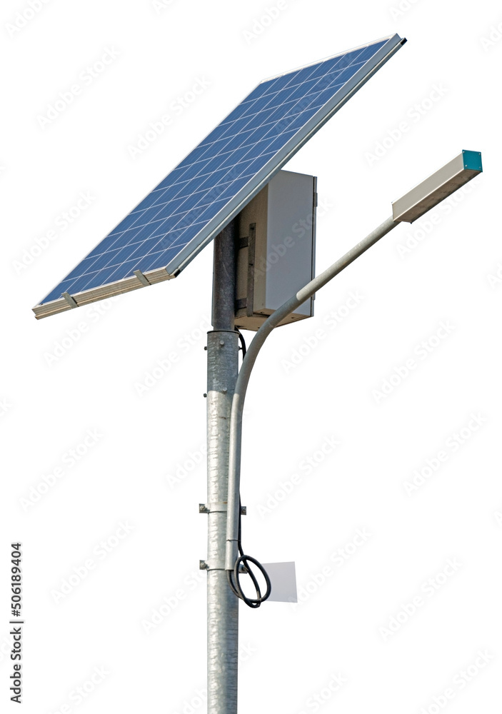 Street Light powered by a solar panel with a battery Street Light powered by a solar panel with a battery
