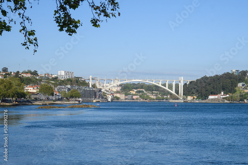 View of the Arrabida bridge in Porto