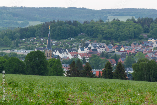 Blick über die Stadt Lengenfeld im Vogtland, Sachsen photo