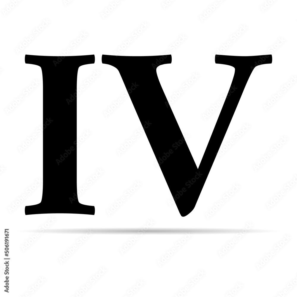 Roman numeral number icon, letter typography style sign, mathematics ...