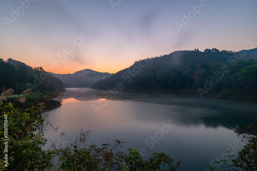 Fototapeta Naklejka Na Ścianę i Meble -  Ban Viet Lake in Cao Bang in autumn