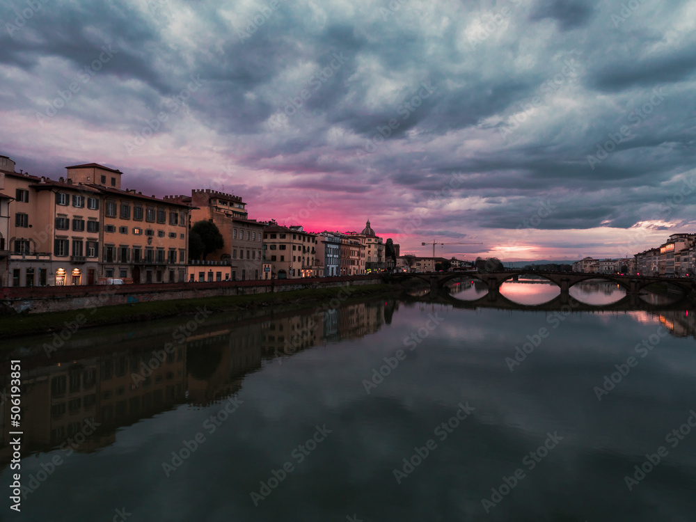 Obraz premium tramonto su Firenze