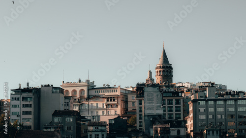 Galata tower view of Istanbul, Tower and street