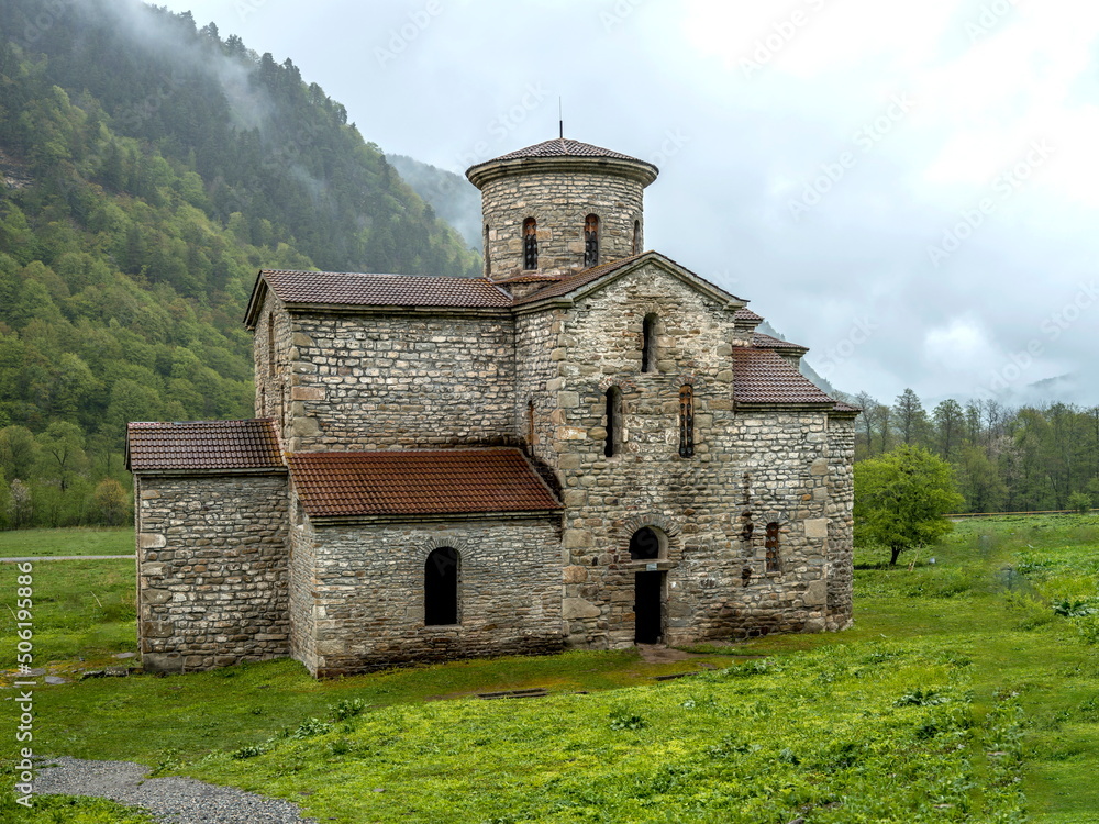 Old Church in Maas town. Arhiz region, Abishira-Ahuba ,Karachay-Cherkessia, Russia