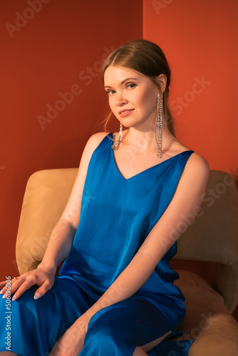 young girl posing at camera, closeup portrait
