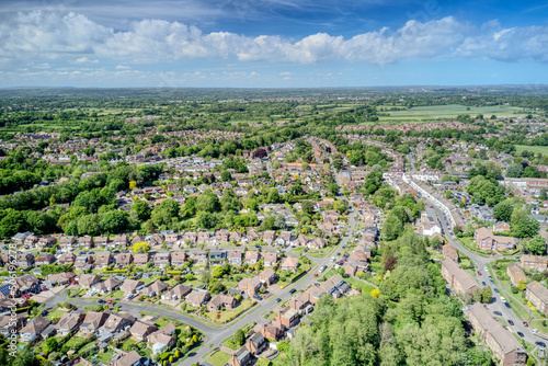 The beautiful village of Hassocks set in the rural countryside of West Sussex near the South Downs, Aerial view.