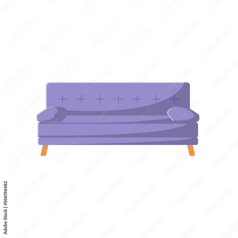 Sofa Flat Illustration. Clean Icon Design Element on Isolated White Background Sofa Flat Illustration. Clean Icon Design Element on Isolated White Background
