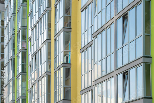 Fragment of facade a modern new building.