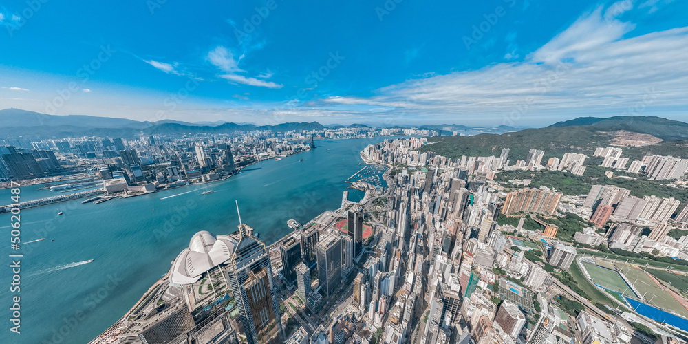 Hong Kong city architectures and cityscapes view from sky