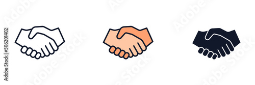 hand shake icon symbol template for graphic and web design collection logo vector illustration photo