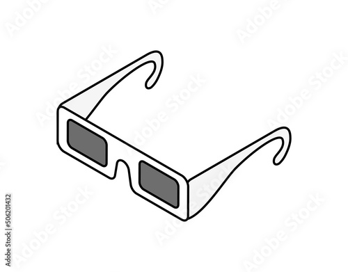 3d glasses isometric design icon. Vector web illustration. 3d colorful concept