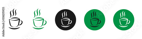 Tasse heißer Tee Vektor Symbole gezeichnet