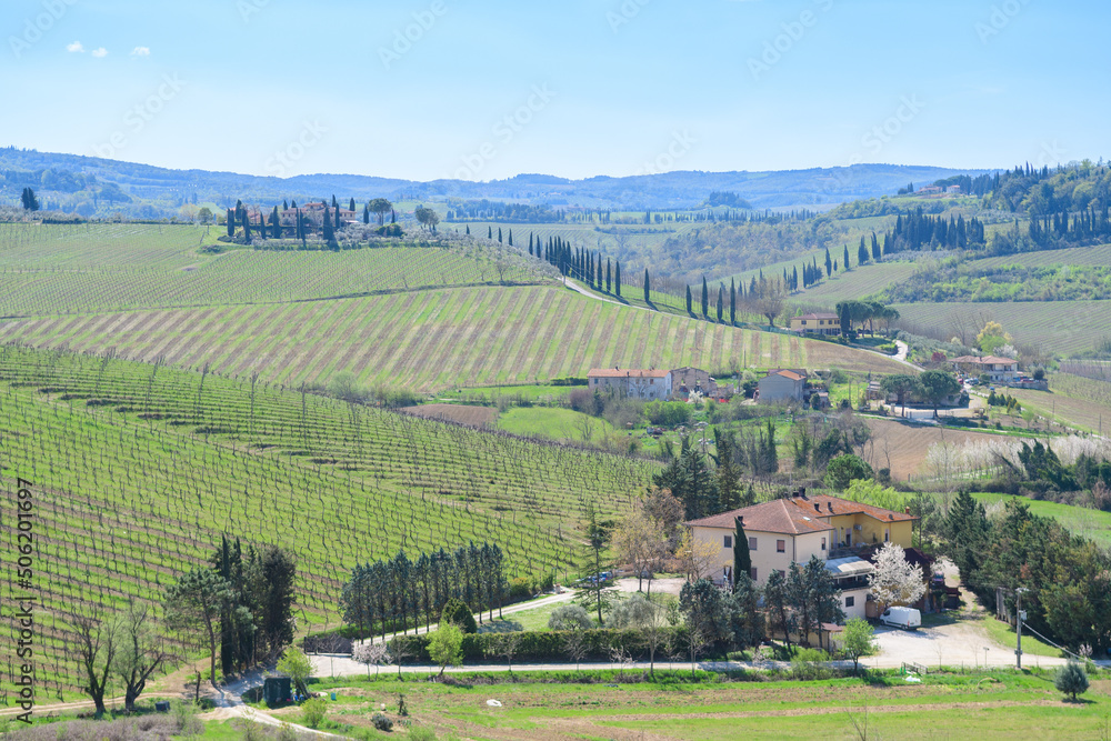 countryside landscape of tuscany fields, Italy