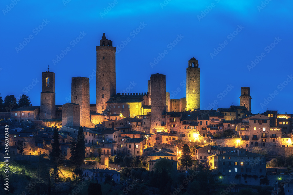 skyline of san gimignano medieval town, Spain