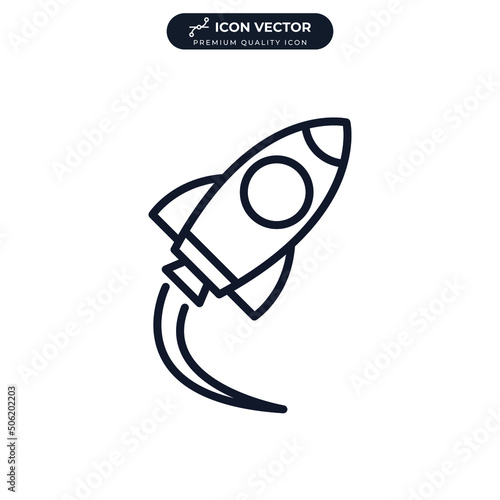 startup rocket lightbulb icon symbol template for graphic and web design collection logo vector illustration