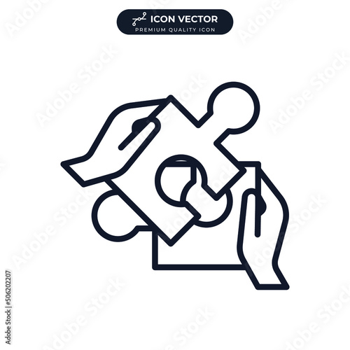 puzzle icon symbol template for graphic and web design collection logo vector illustration